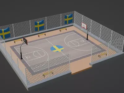 Basketball Stadium - Sweden Low-poly 3D model