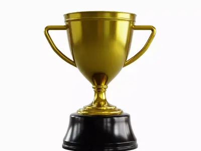 Gold Trophy Cup 02 3D model