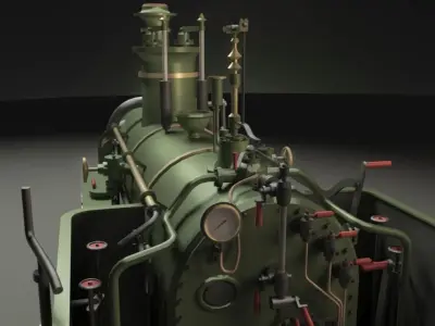 Resicza 1872 Steam Locomotive Engine 3D model