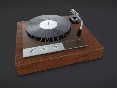 Vinyl Record Player Low-poly 3D model