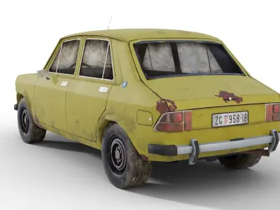 Yugo Zastava Old Rusty Car Low Poly Low-poly 3D model