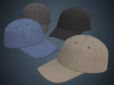 Baseball Cap 1B Low-poly 3D model