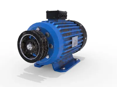 Electric Motor 3 Low-poly 3D model