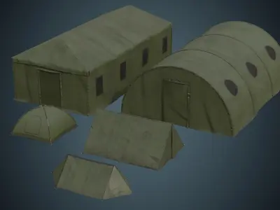 Tent Collection 1B Low-poly 3D model