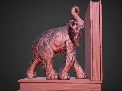 elephane book ends 2 decoration 3D print model