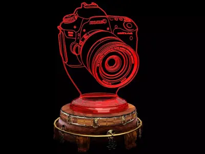  Chinese  display stand  with camera neon  illusion light  3D model