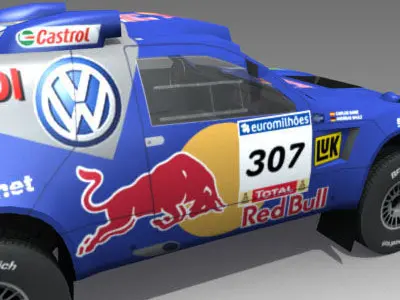 Volkswagen Touareg Rally 2 Low-poly 3D model