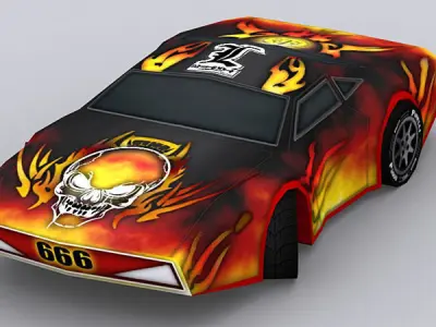 Road rush muscle cars Low-poly 3D model