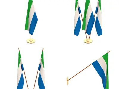 Sierra Leone Flag Pack 3D model