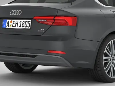 Audi A5 Sportback 2018 detailed interior 3D model