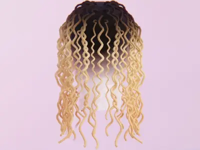 Wavy Dreads Inspired by Lil Durk Low-poly 3D model