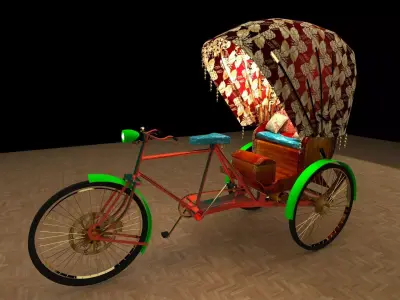 Chinese rickshaw   3D model