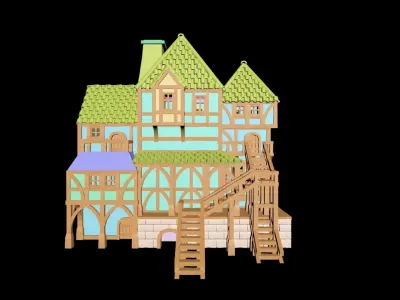 Medieval House 30 3D print model 3D model