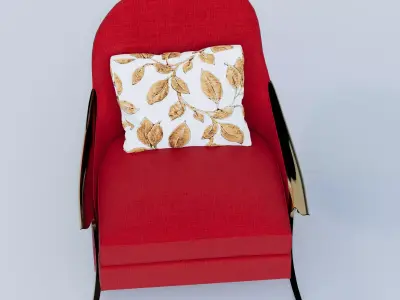 Luxury Armchair with Cushion for Interior Visualization 3D model