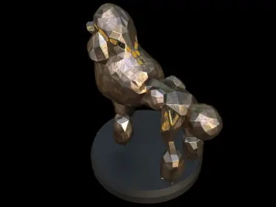 Steampunk Poodle Pose Low-poly 3D model