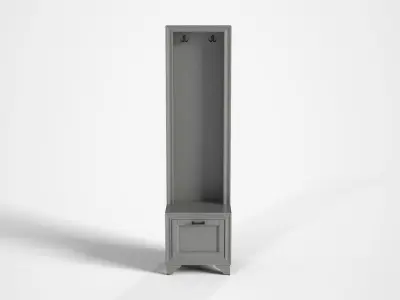 Belden hall tree bench grey painted Low-poly 3D model