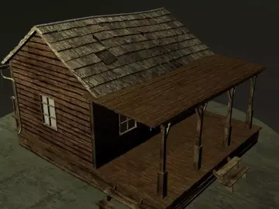 Old Wooden House Low-poly 3D model