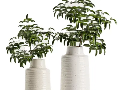 Holden Speckled White Vases 3D model