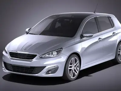 Peugeot 308 2017 VRAY 3D model