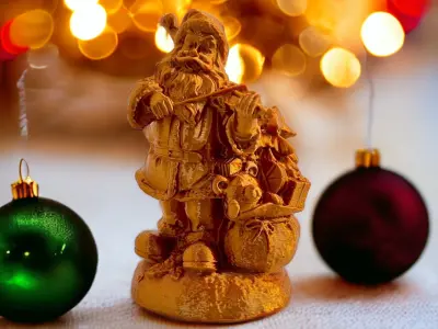 Santa and Teddy 3D print model