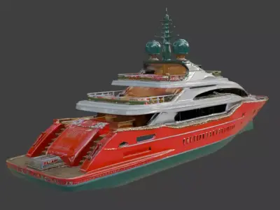 Luxury Christmas Edition Sport Yacht 3D Model 3D model