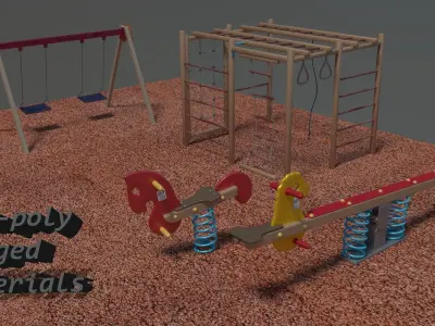 Playground asset Low-poly 3D model