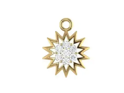 pendant gold diamond starburst Free 3D model