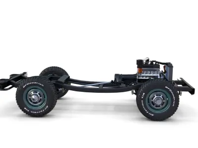 Toyota Land Cruiser FJ 40 with Chassis 3D model