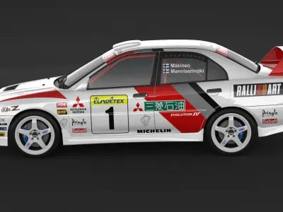 Mitsubishi Lancer Evolution 4 Rally Car 3D model