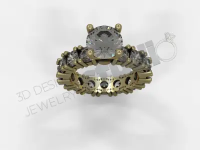 Highly luxury engagement infinity ring 3d model 3D print model