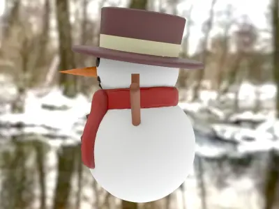 Snowman pack Low-poly 3D model