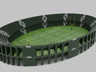 American Football Stadium Low-poly 3D model 7