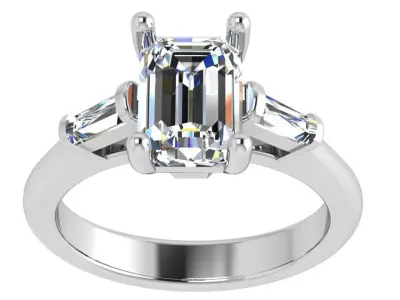 Emerald Diamond Ring 4616 3D print model