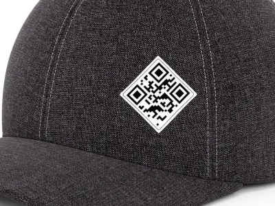 Baseball cap with qr code 3D model