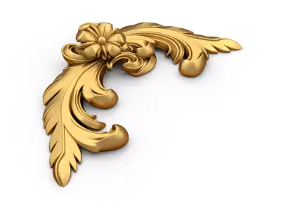 Classic carved corner decor ornament cnc 3d printing stl 10 3D print model