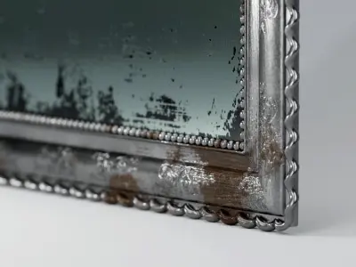 Antique Ornate Mirror High-Quality 3D Model 3D model