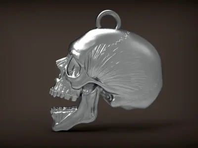 skull gold pendant 3D print model