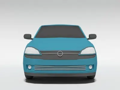 Low Poly Cartoon Opel Corsa C Car Low-poly 3D model