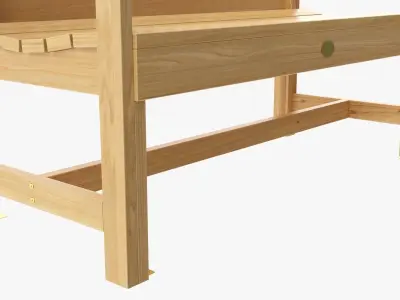 Wood Garden Outdoor Bench 3D model