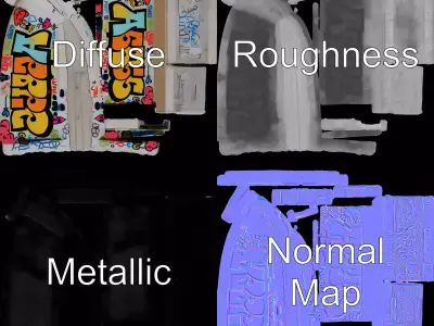 Colorful Graffiti Wall model pack Texture
