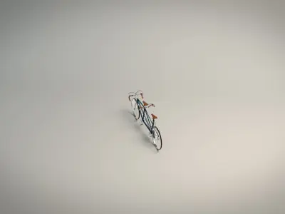 Low Poly Tandem Bike 01 Low-poly 3D model