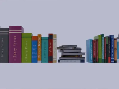 Books for interior decoration Free low-poly 3D model