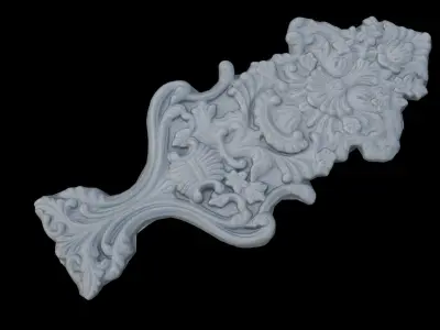  Floral Wall Ornament Scan Low-poly 3D model
