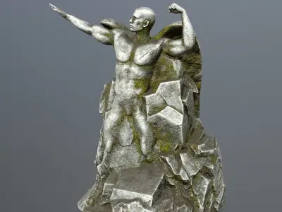 Man statue 1 Low-poly 3D model