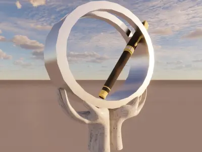 METALLIC PALM PEN HOLDER 3D model