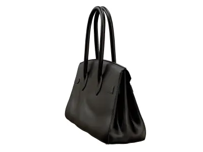 Hermes Birkin Bag 42 Black Low-poly 3D model