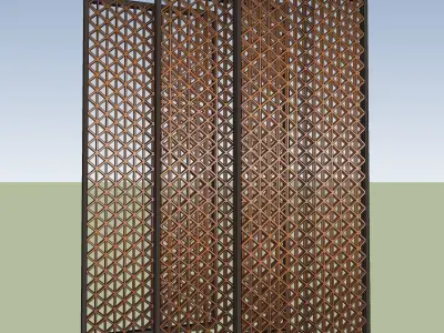 fin wall decorative partition 3D model