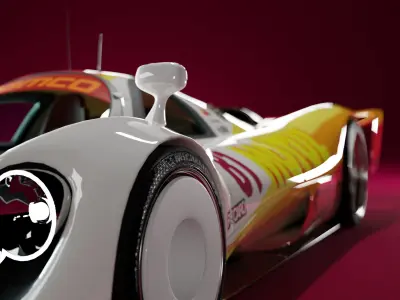 Racing car with livery prototype endurance non-existing car 3D model