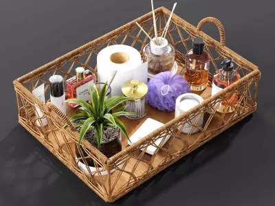 Bathroom accesories set 3D model