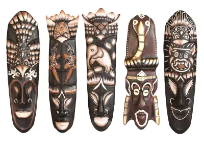 African Mask Set 001 3D model